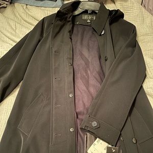 GALLERY Black Water Resistant Trench Coat